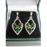 A pair of Russian dioxide earrings 925 silver in presentation box.