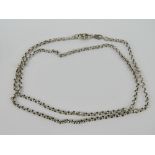 A silver chain, stamped 925 and dated 2001 with makers mark, 64cm in length.