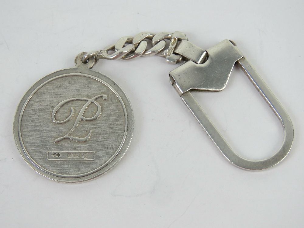 A HM silver key chain having Tudor Rose design upon, 26.3g. - Image 3 of 3