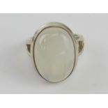 A 925 silver and moonstone ring size J-K.