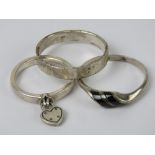 A silver Pandora ring with heart padlock upon, stamped 925 ALE, size L-M.