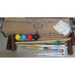 A Townsend Croquet Ltd 'Standard' croquet set in original box with mallets,