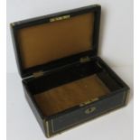 A delightful vintage green leather covered jewellery box having gilt decoration,