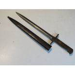 A Swiss 1889 Schmidt Rubin bayonet and s