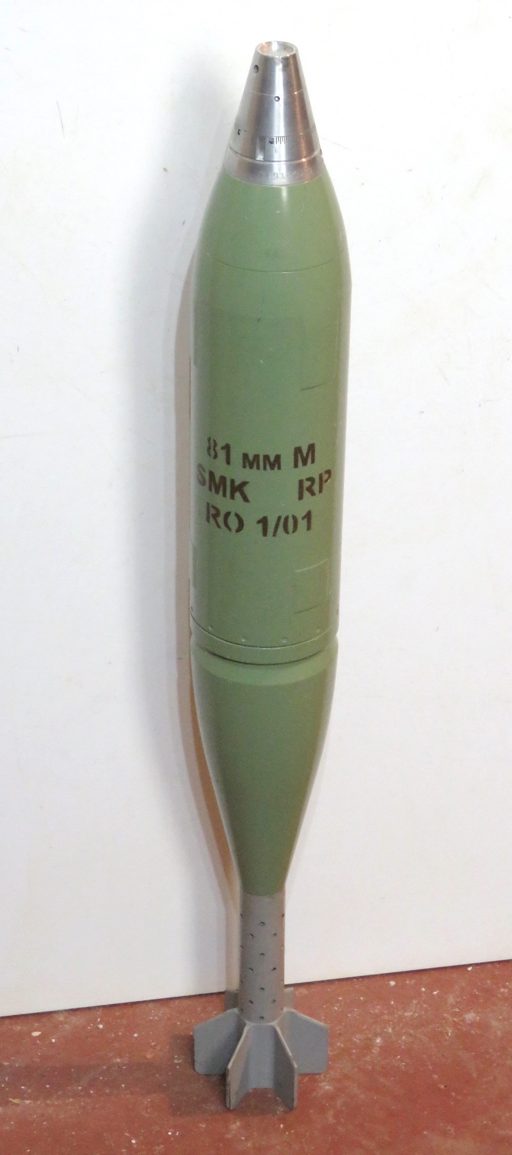 An inert 81mm Smoke Mortar.