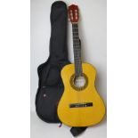 A Herald model HL34 accoustic guitar with case.