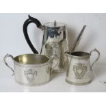 A Walker and Hall silver plated tea set.