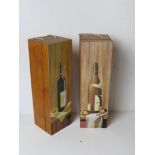 Two decorative wine boxes.