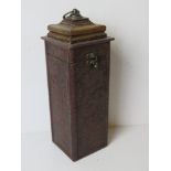 A leatherette covered wine bottle storage/gift box.