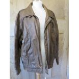 A brown leather coat, 48" chest.