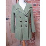 A Next Petite green coat, 75% wool, size