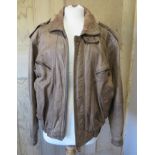 A brown leather 'Fly-HIgh' leather jacke