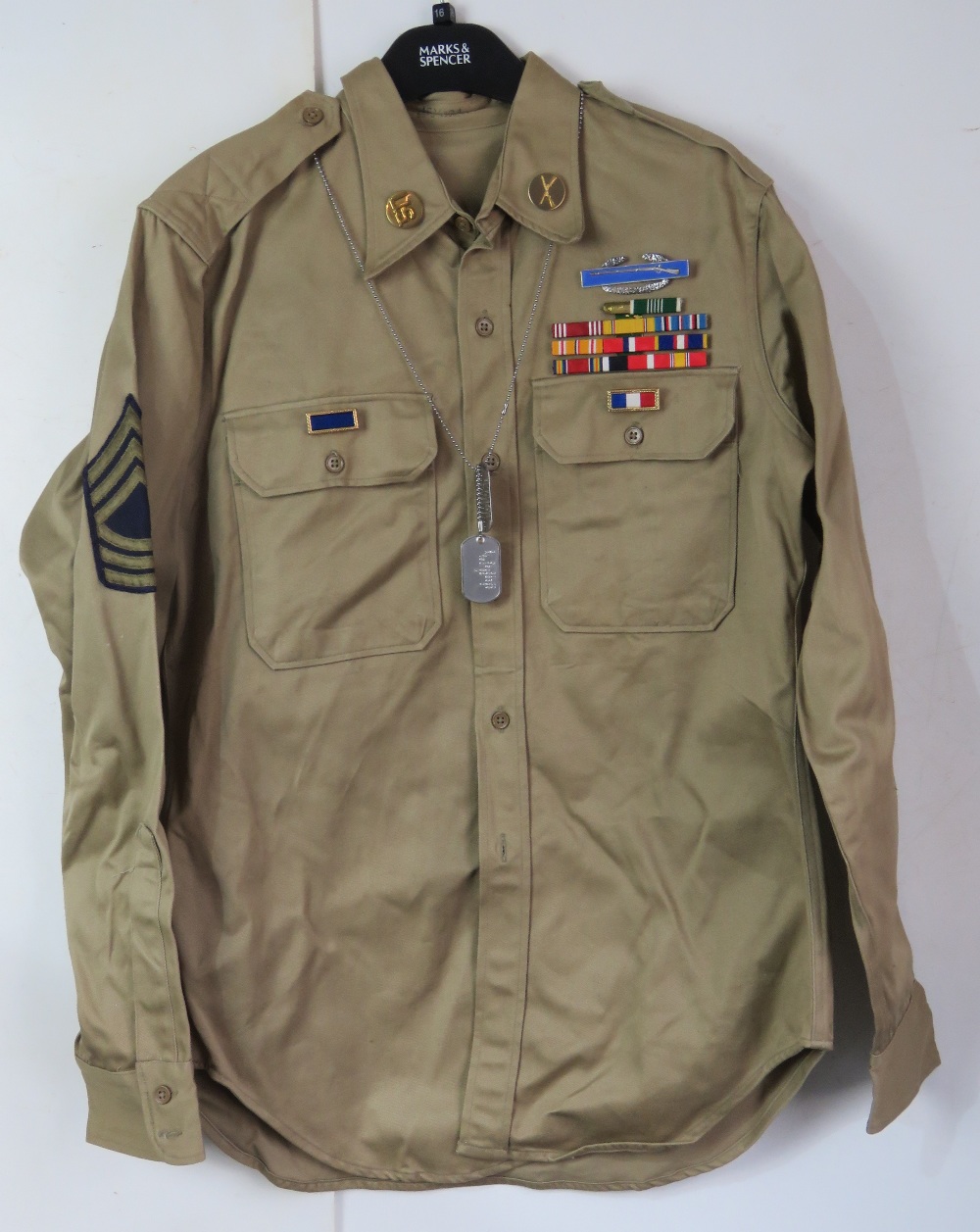 A US Khaki shirt , with original stampin