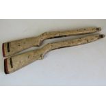 Two WWII M1 Carbine stocks (white painte