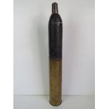 An inert WWI French 75mm shrapnel shell,