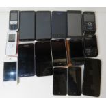 A large quantity of mobile phones; Black