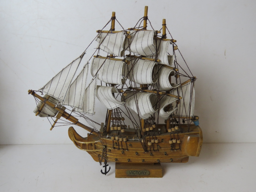 Three model sailing boats being Gorch Fock, Constitution and Victory. - Image 2 of 4