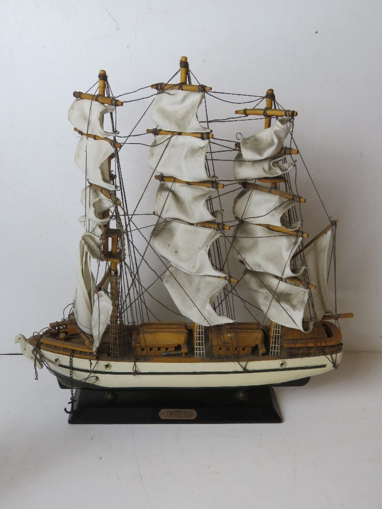 Three model sailing boats being Gorch Fock, Constitution and Victory. - Image 3 of 4