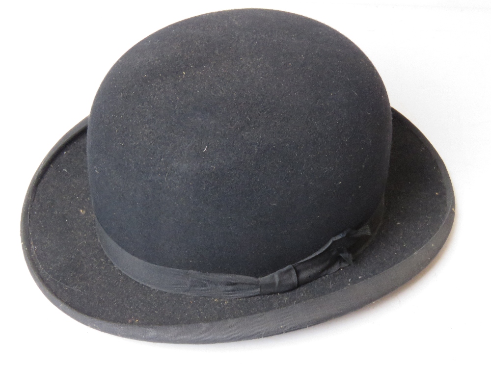 A vintage English made bowler hat.