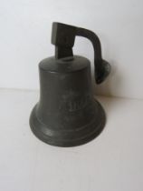 A wall bell numbered 1841, with clanger.