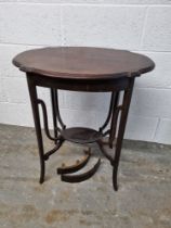An Edwardian mahogany planter table for restoration measuring approx. 61 x 41.5cm.
