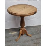 A pine wine table 45cm dia.