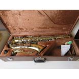 A Yamaha saxophone YTS-23 011067 in fitted Yamaha case.