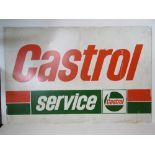 A printed alluminium Castrol service sign measuring approx 91.5 x 61cm.