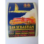 A contemporary Pop Art style Grand Prix advertising print 'San Sebastian 1926', 42 x 29.