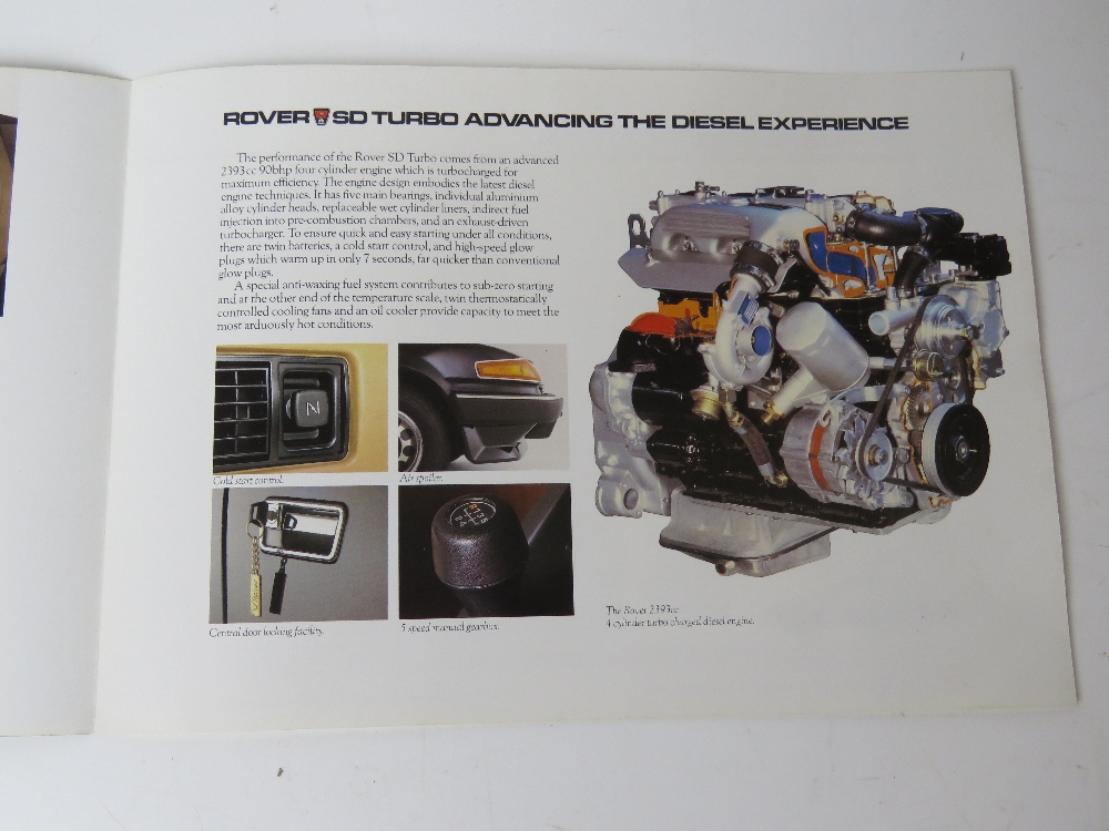 A Technical Specifications brochure for the Rover SD Turbo. - Image 2 of 4