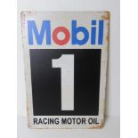 A contemporary metal garage Mobil Racing Motor Oil advertising sign, 30 x 20cm.