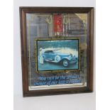 A Rolls Royce mirror in frame measuring approx 50 x 60cm.