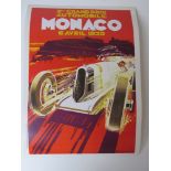 A contemporary Pop Art style Grand Prix advertising print 'Monaco 1930', 42 x 29.