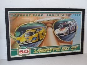 Labatt's 50GT 1982 print in frame measuring approx 72 x 44.5cm overall.