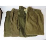 Four pairs of British Army dress No 2 trousers a/f.