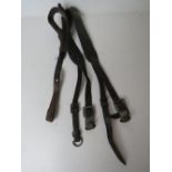 WWII German leather Y-straps.