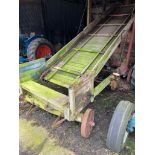 Vintage hay elevator with Lister single-cylinder engine