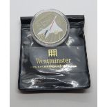 A Westminster commemorative Supersonic Concorde £52009 coin, in proof pod, no cert.