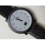 A Junghans Mega Solar Ceramic 018/1810 wristwatch having digital seconds aperture on grey dial with