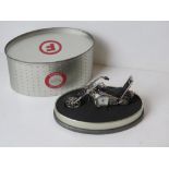 A Fossil 'collector's time piece' motorbike themed limited edition miniature clock in original box