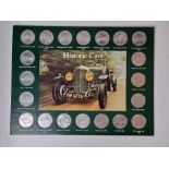 A complete collection of historic cars commemorative coins produced by Shell.