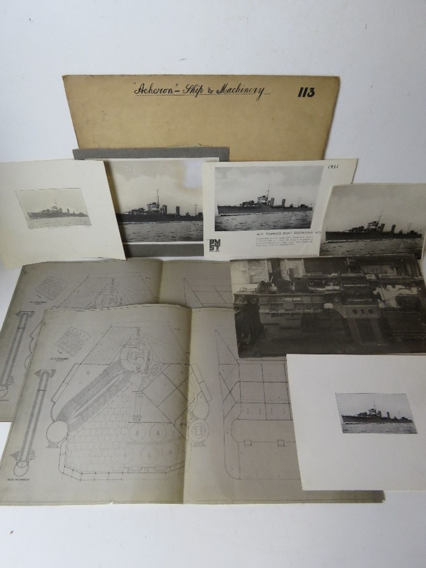 A quantity of assorted military ship photographic prints, blueprints, etc. - Image 6 of 10