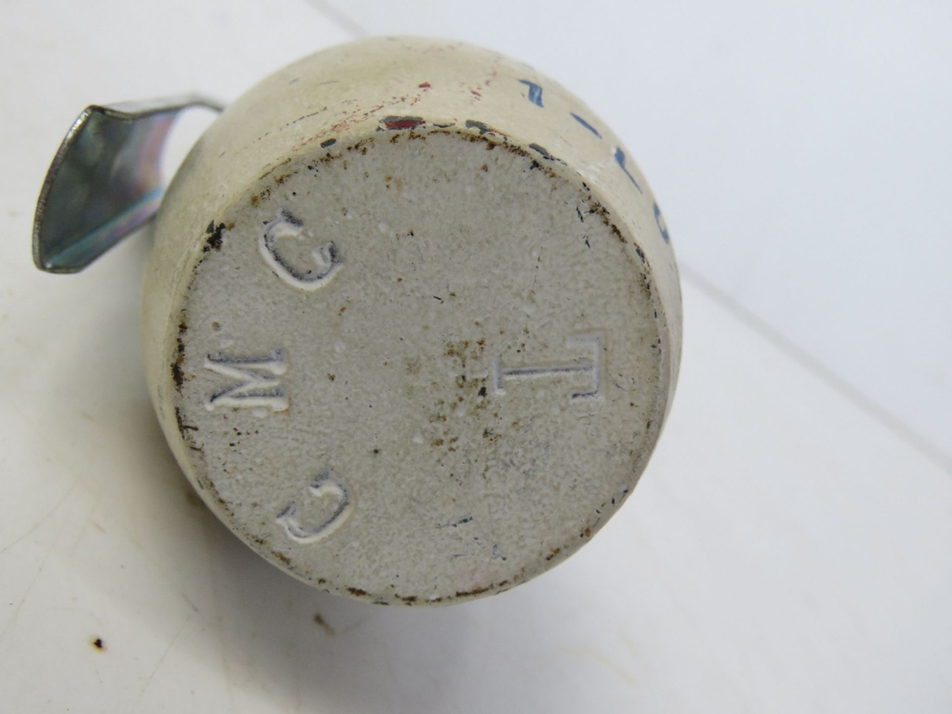 An inert French 1968 defensive grenade, dated 1968, with fuse, spoon and pin, - Image 2 of 3