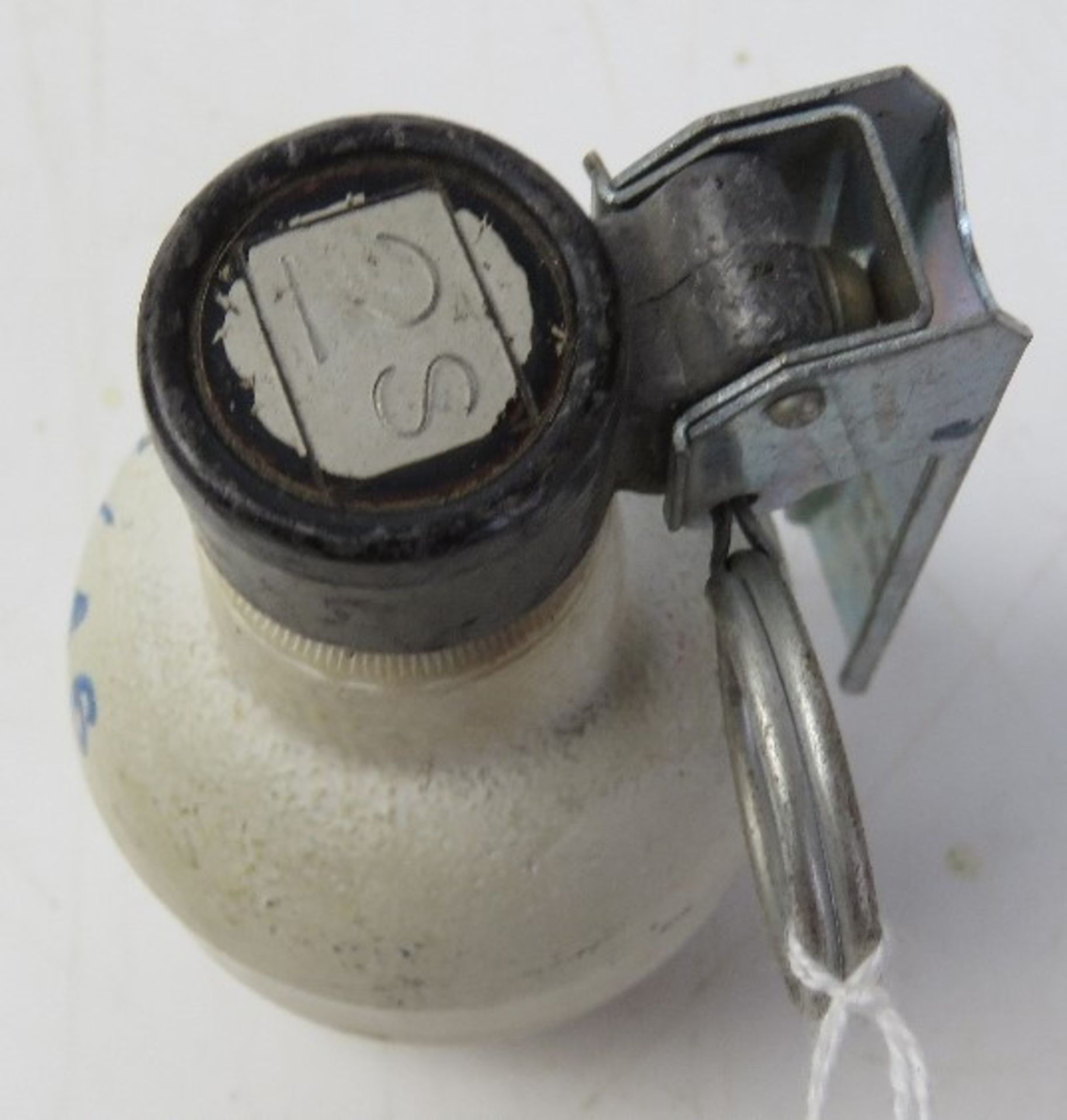 An inert French 1968 defensive grenade, dated 1968, with fuse, spoon and pin, - Image 3 of 3