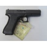 A deactivated Glock 17 9mm second generation pistol. Latest EU spec. With certificate.