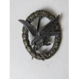 A Luftwaffe Radio Op/Air Gunners badge, makers J.M.M.E, with pin (a/f).