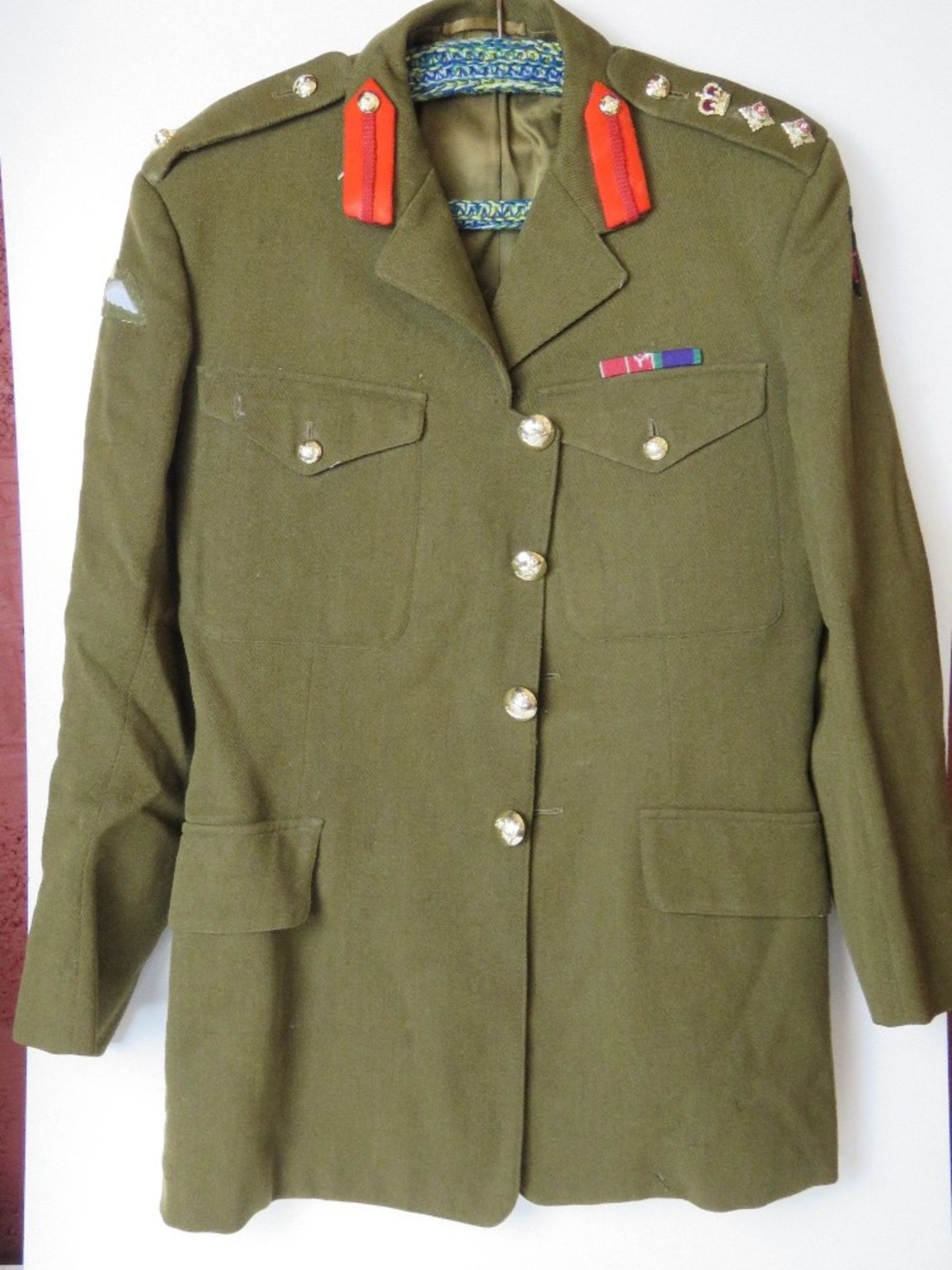 A British Army No 2 dress tunic, bearing label for Hawkes of Saville Row,