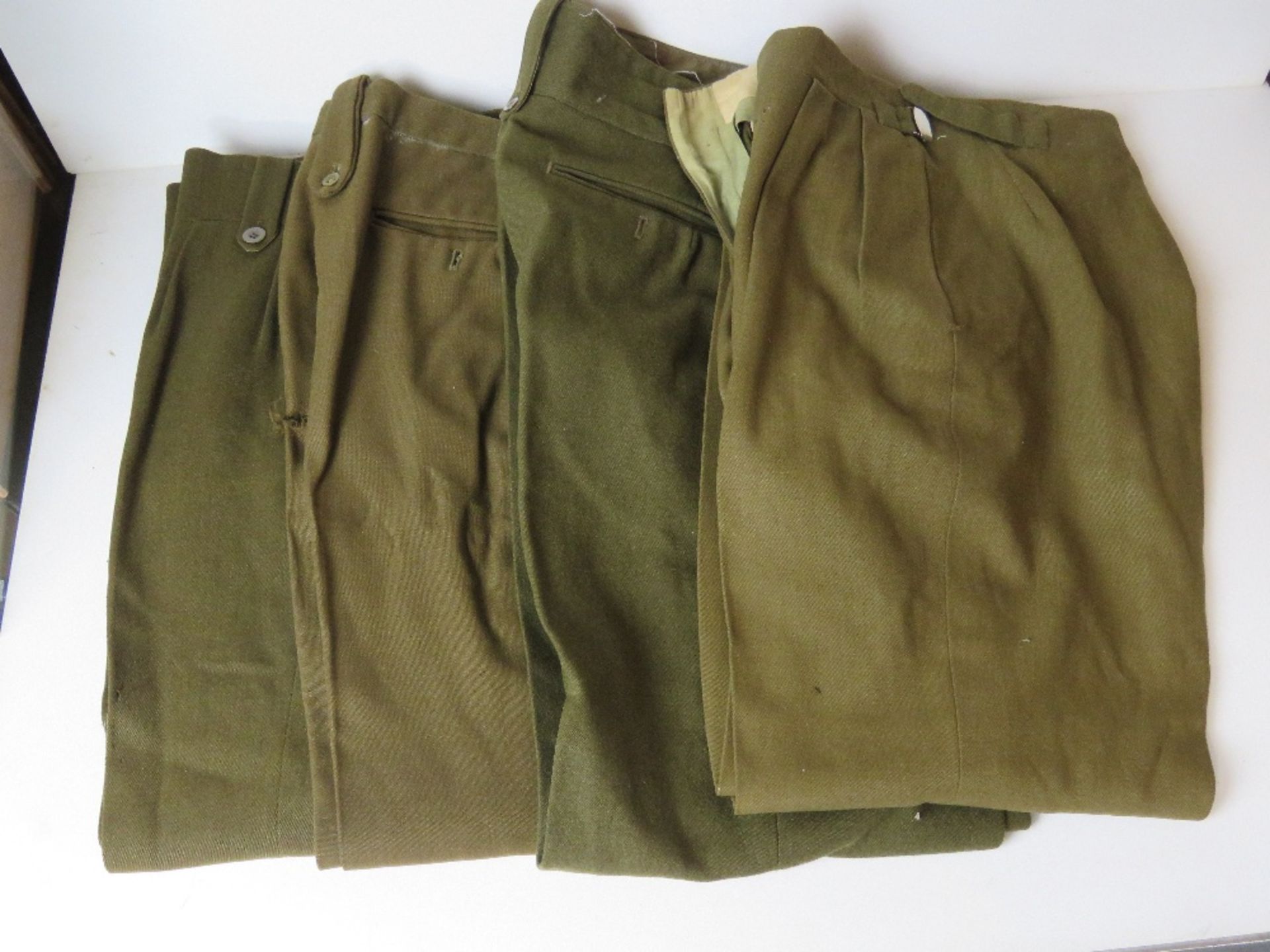 Four pairs of British Army dress No 2 trousers a/f.