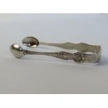 A pair of hallmarked silver sugar tongs, HM for Birmingham and measuring approx 8.2cm in length.