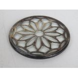 A hallmarked silver and glass coaster, HM for Birmingham, 12.5cm dia.